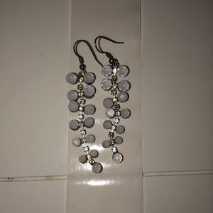 White dangle earrings
